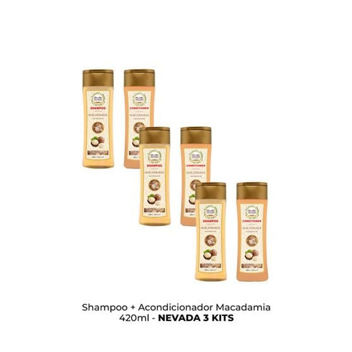 GENERICO - Shampoo + Acondicionador Macadamia 420ml Nevada 3Und