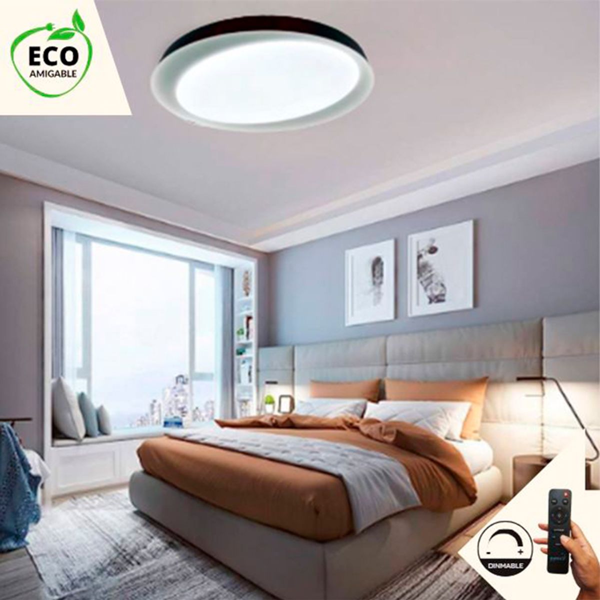 GENERICO - Panel Plafon Brillante Conejo White 62W