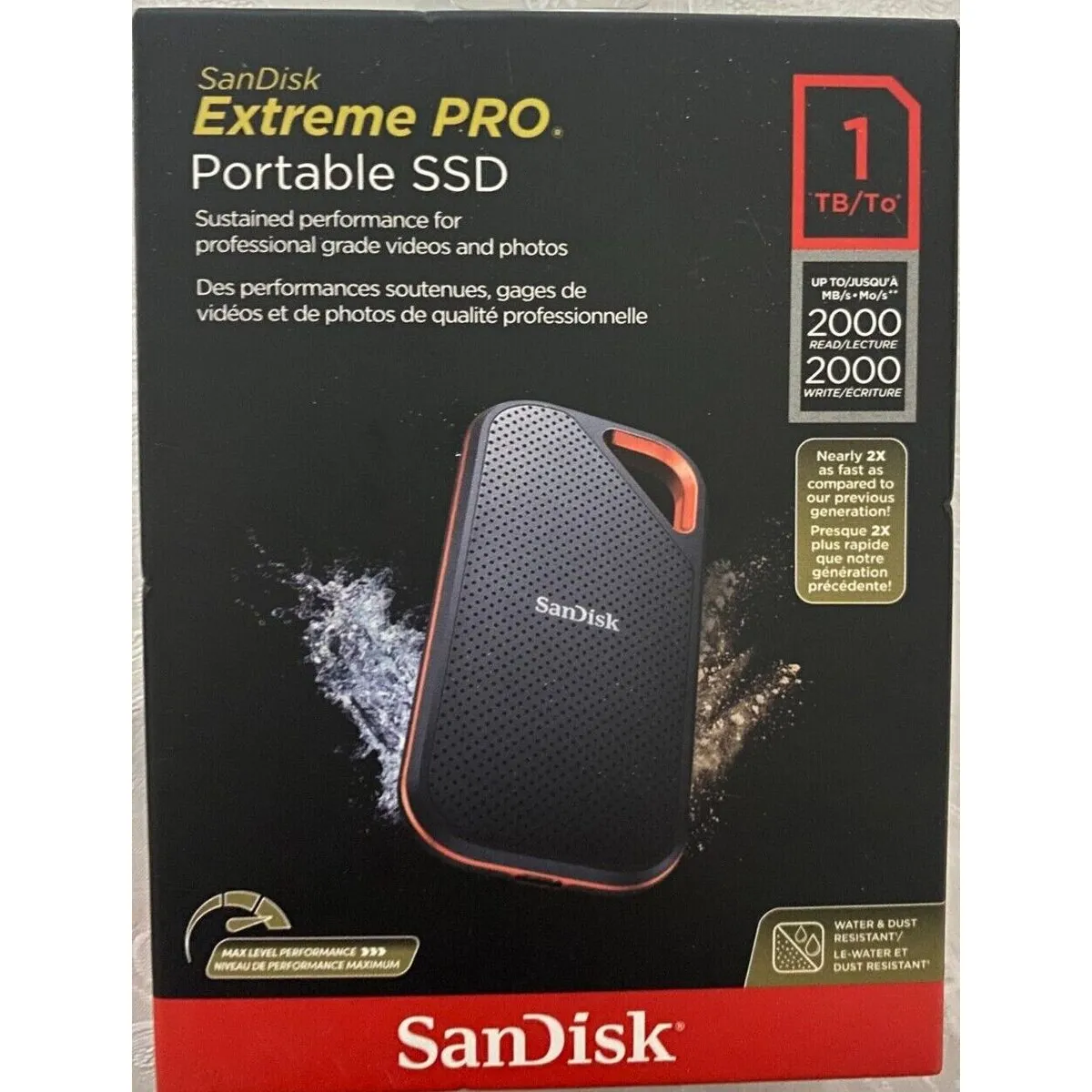 SANDISK - DISCO EXTERNO SSD SANDISK EXTREME PRO 1 TB 2000MBPS