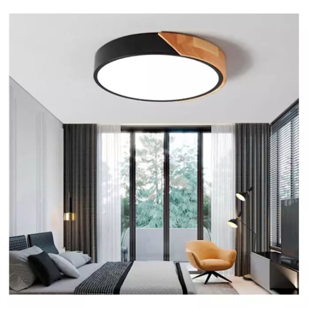 GENERICO - Panel Plafon Brillante Black Madera 62W