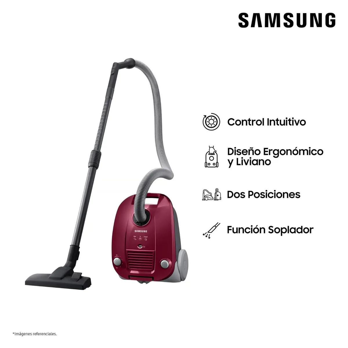 SAMSUNG - Aspiradora Samsung Dust Blowing Con 2000 W Vino Rubí Vcc4190v3e/xzs