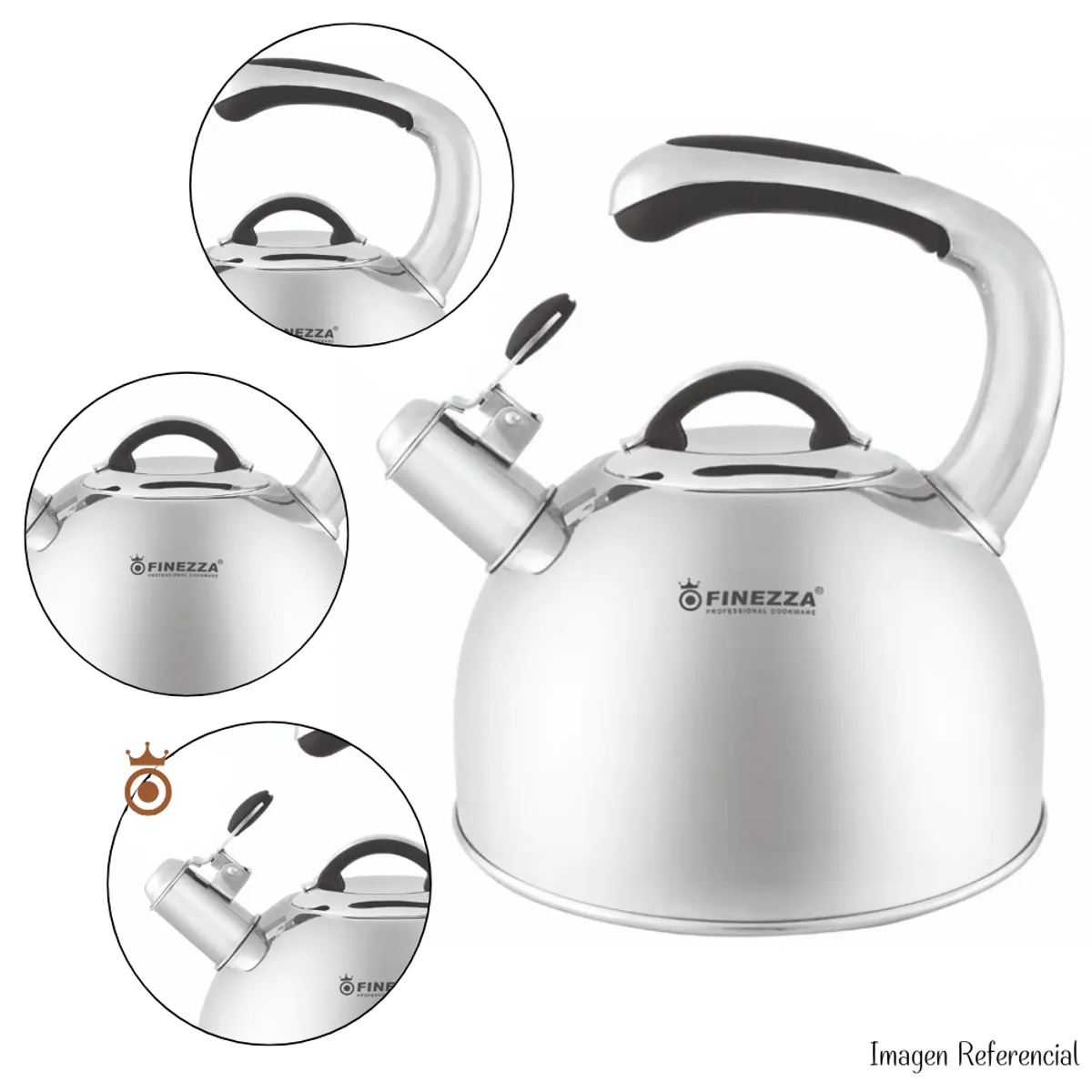 FINEZZA - Tetera Finezza De Acero Inoxidable de 2.5 Lts - FF-T0040