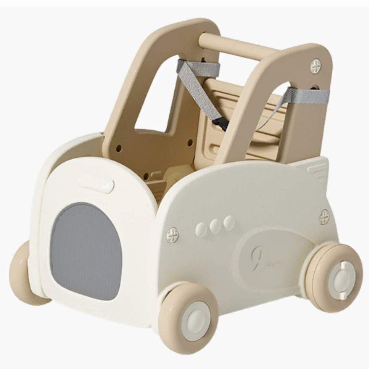 GENERICO - Andador multifuncional 4 en 1 carrito marrón hasta 15 kilos