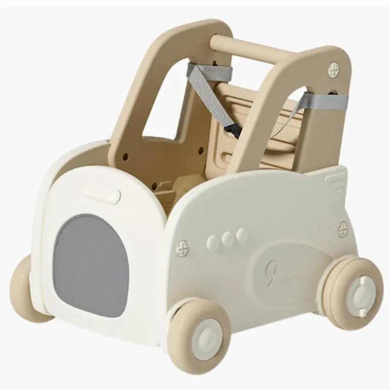 GENERICO - Andador multifuncional 4 en 1 carrito marrón hasta 15 kilos