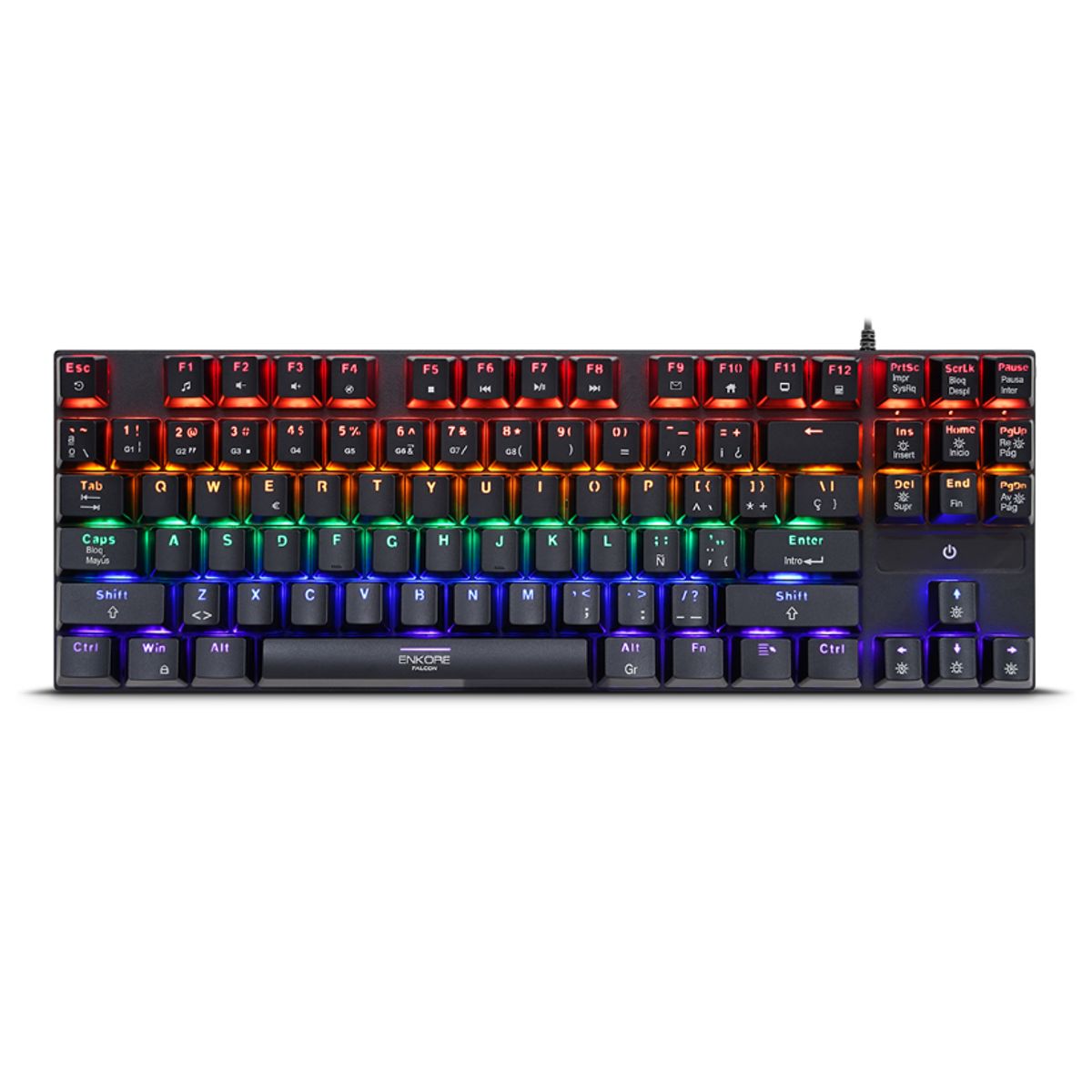 ENKORE - Teclado Gamer Mecanico FALCON 87 ENK1005 USB RAINBOW ENKORE