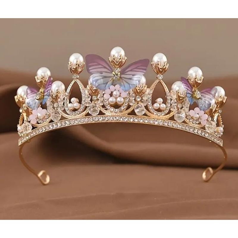 GENERICO - Corona Tiara de Mariposas para Cumpleños Graduaciones