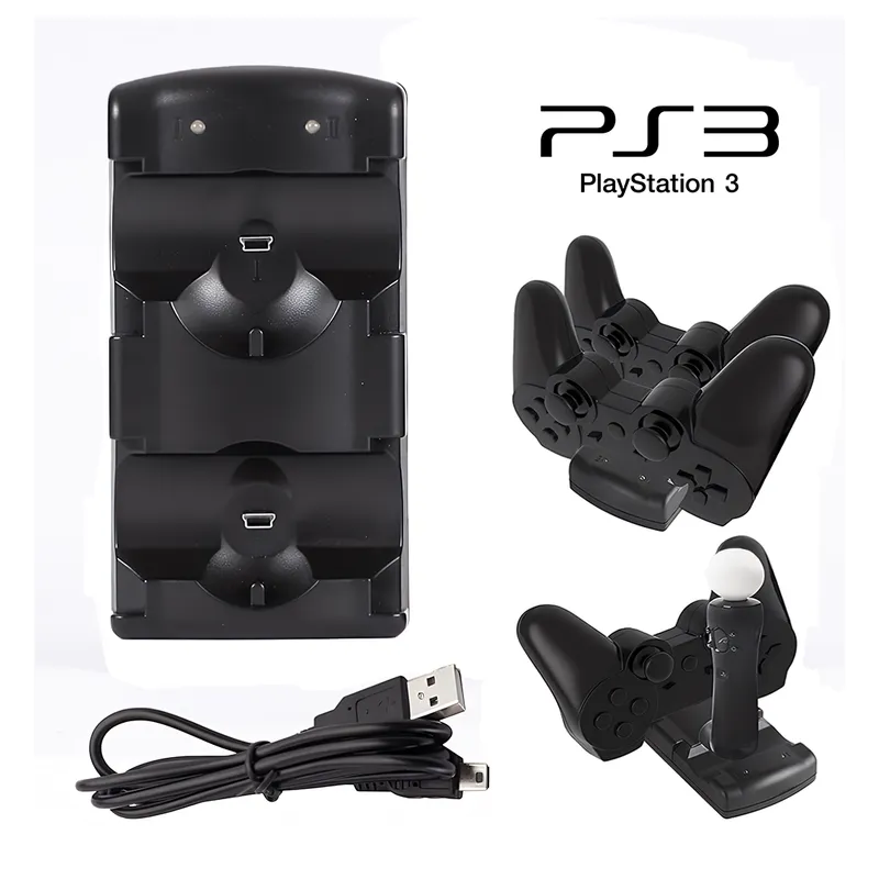 GENERICO - Cargador Dual / Soporte para Controles y Move de PlayStation 3