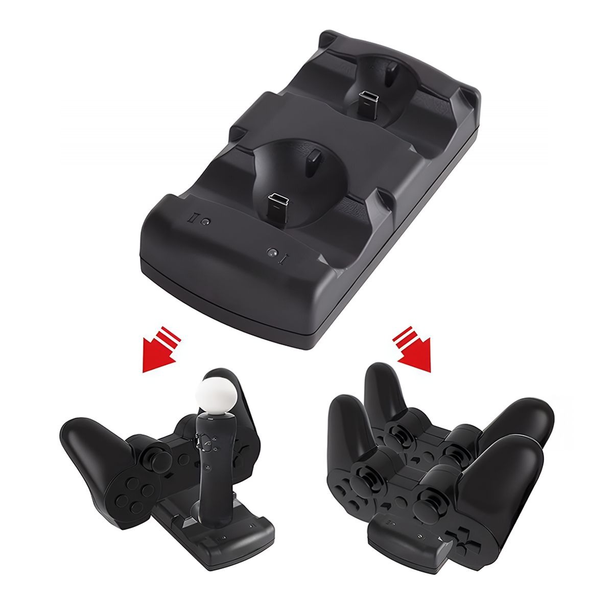 GENERICO - Cargador Dual / Soporte para Controles y Move de PlayStation 3