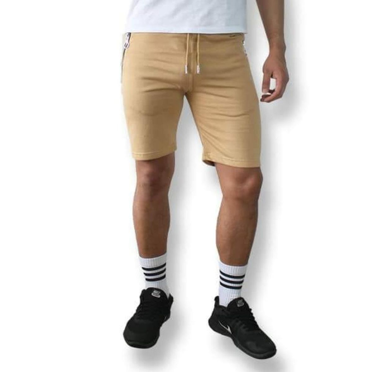 DM DEXMEN - Short Dexmen Cierre Plateado Beige