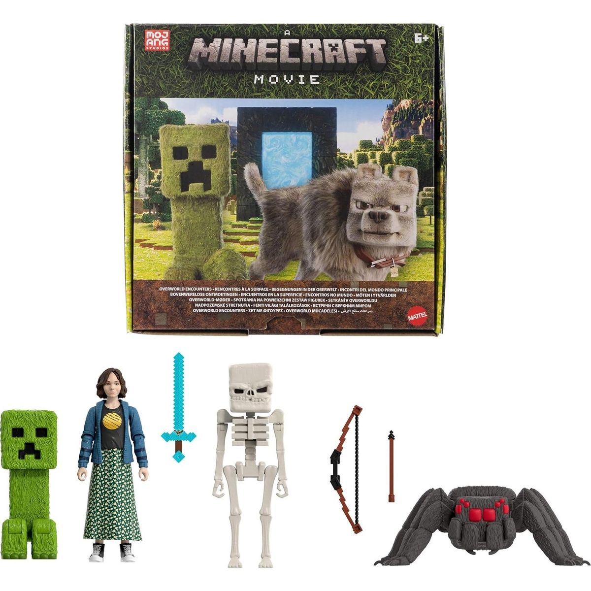 MINECRAFT - Set 4 Figuras Story pack Creeper Esqueleto araña & Natalie