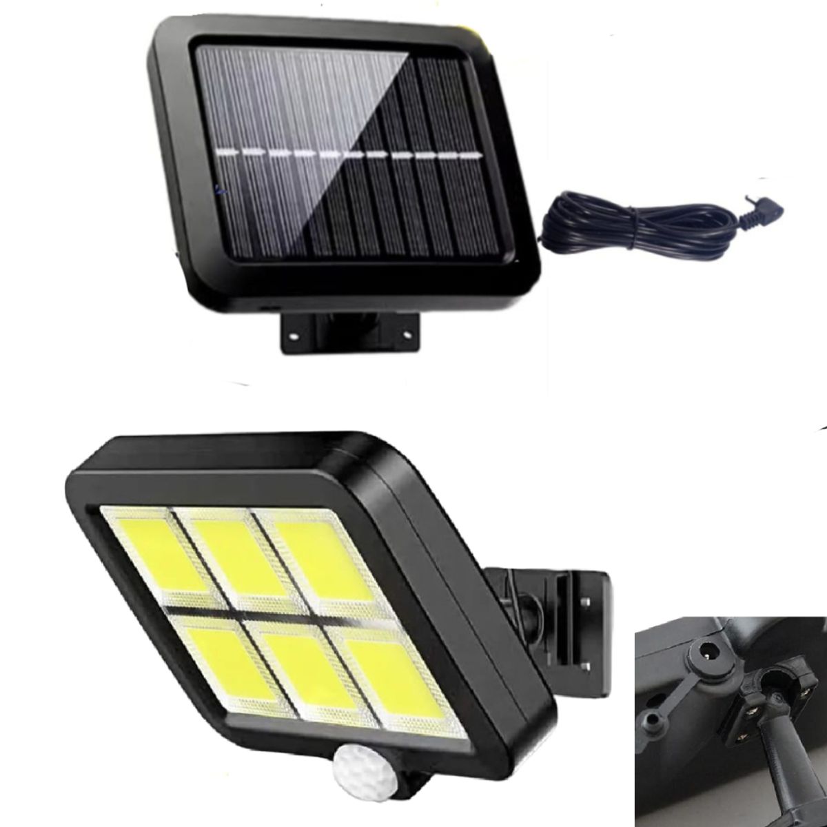GENERICO - Lampara Reflector Panel Solar para Exteriores con Cable Luz LED