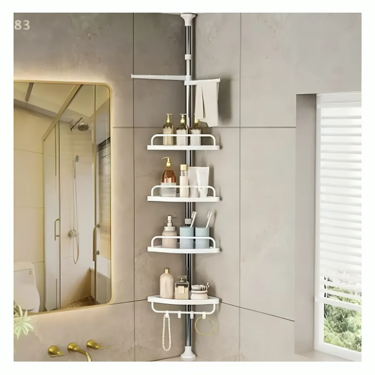 GENERICO - Esquinero Organizador Multifuncional de Ducha 4 Niveles Extiende 3.2 M