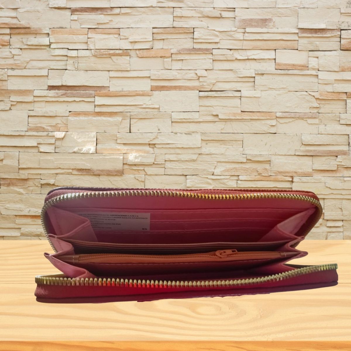 GENERICO - BILLETERA PARA MUJER CON CORREA DE MANO COLOR CAMEL