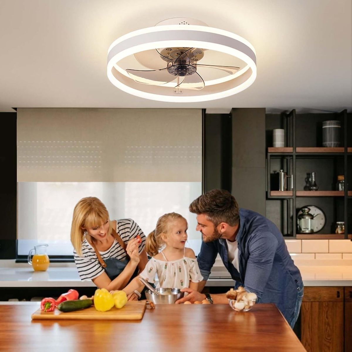 GENERICO - Plafon Brillante Led  con Ventilador 24W