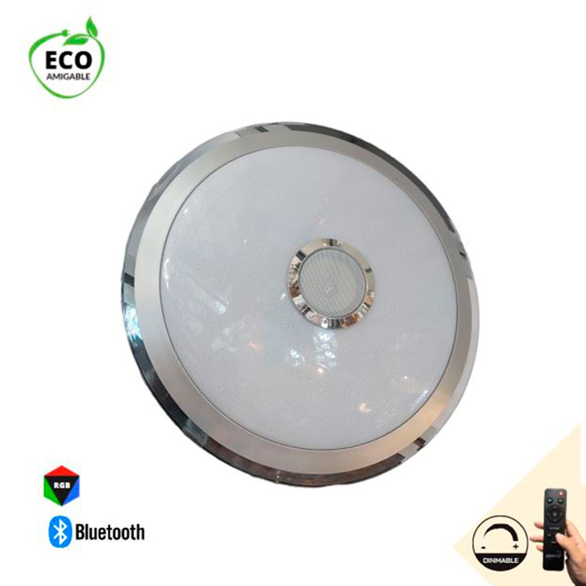 GENERICO - Plafon Brillante Led RGB  con Bluetooth 70W