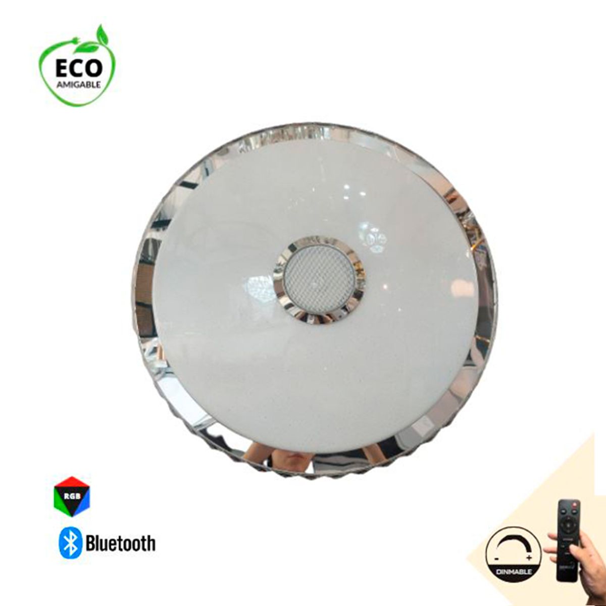 GENERICO - Plafon Brillante Led RGB  con Bluetooth 70W