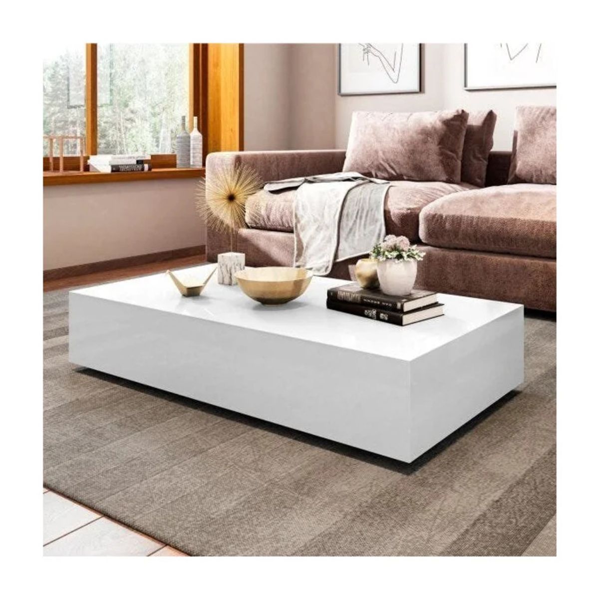 R&R MUEBLES - Mesa de Centro Mako Blanco R&R MUEBLES