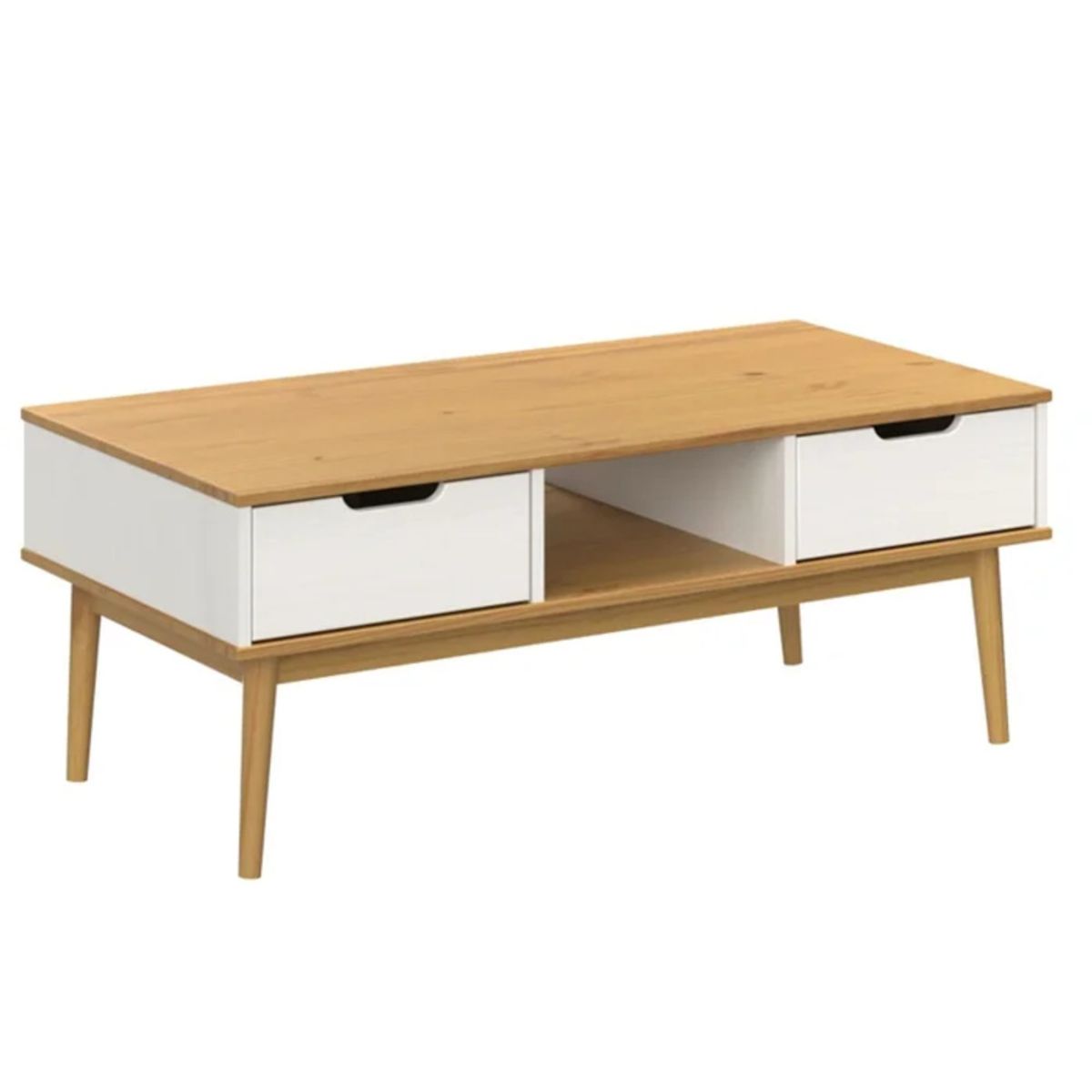 R&R MUEBLES - Mesa de Centro Ogawa Blanco y Marrón R&R MUEBLES