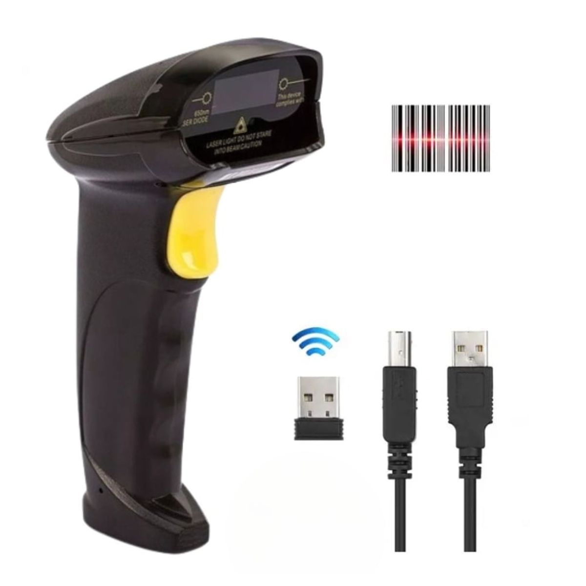 SEISA - Pistola Lector Codigo de Barras Inalambrico Recargable YHD-8300LW