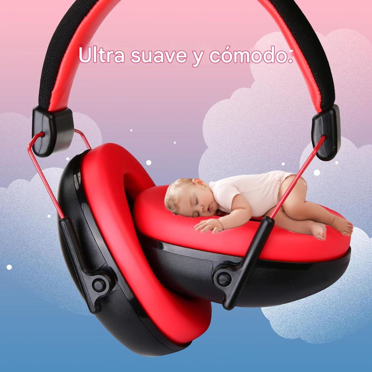 GENERICO - Audífonos Antiruido Orejeras para Niños 3-15 años Reducción de Ruido 26dB Negro Rojo - PROCASE