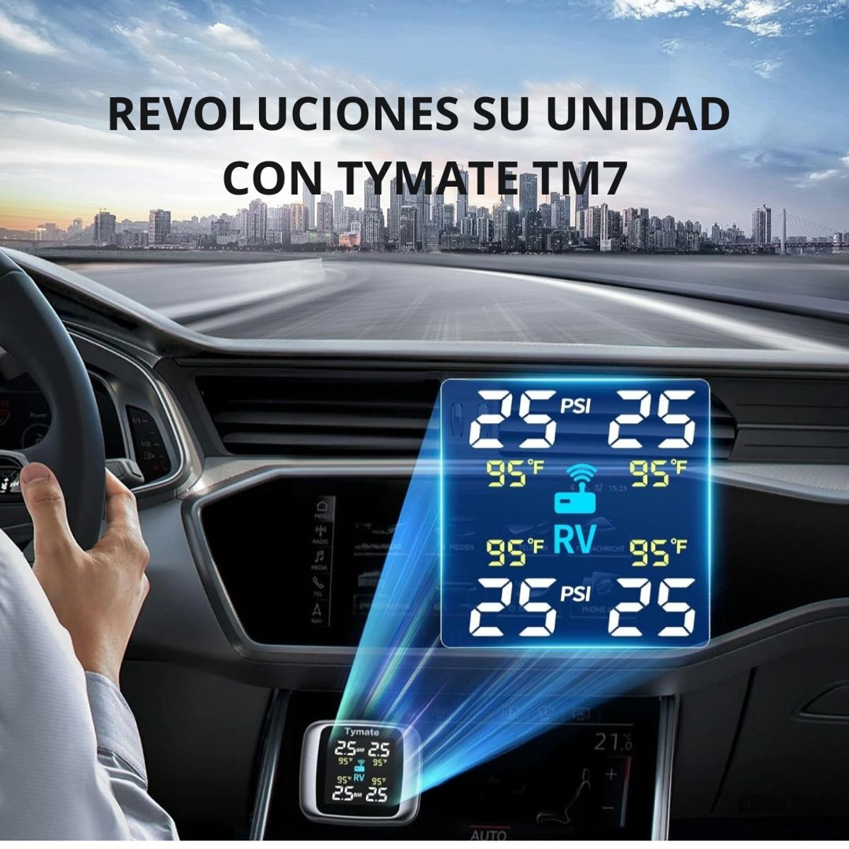 GENERICO - Medidor de Presión Llantas  Neumáticos Inalambrico - TYMATE