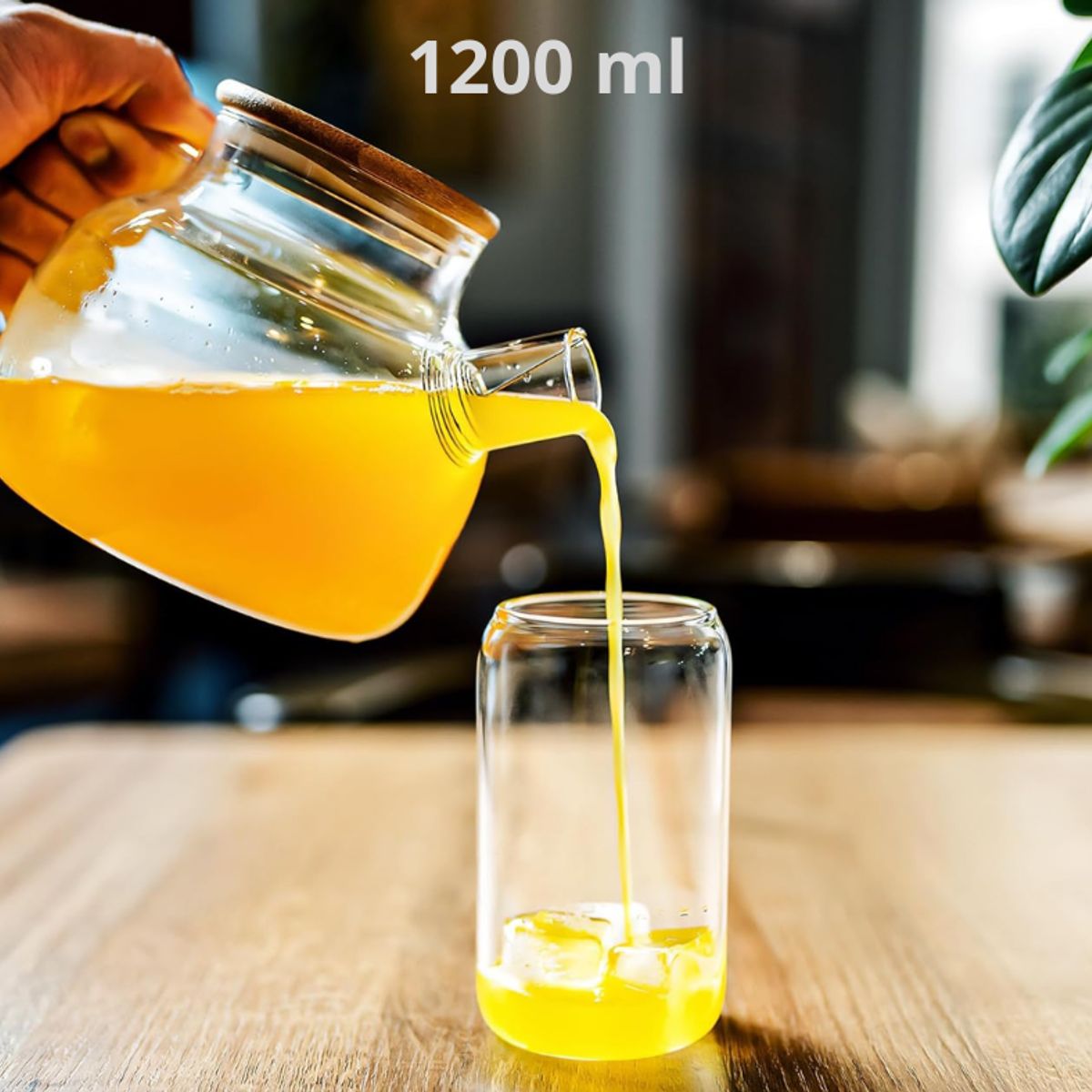 GENERICO - Tetera de vidrio apta para estufa 1200 ml