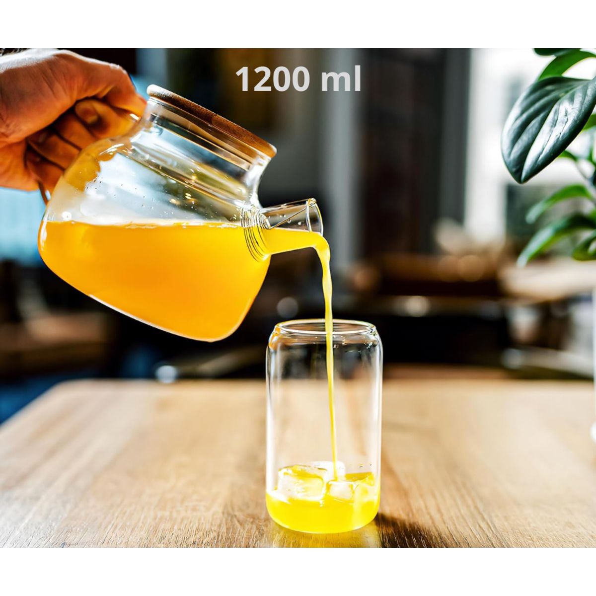 GENERICO - Tetera de vidrio apta para estufa 1200 ml