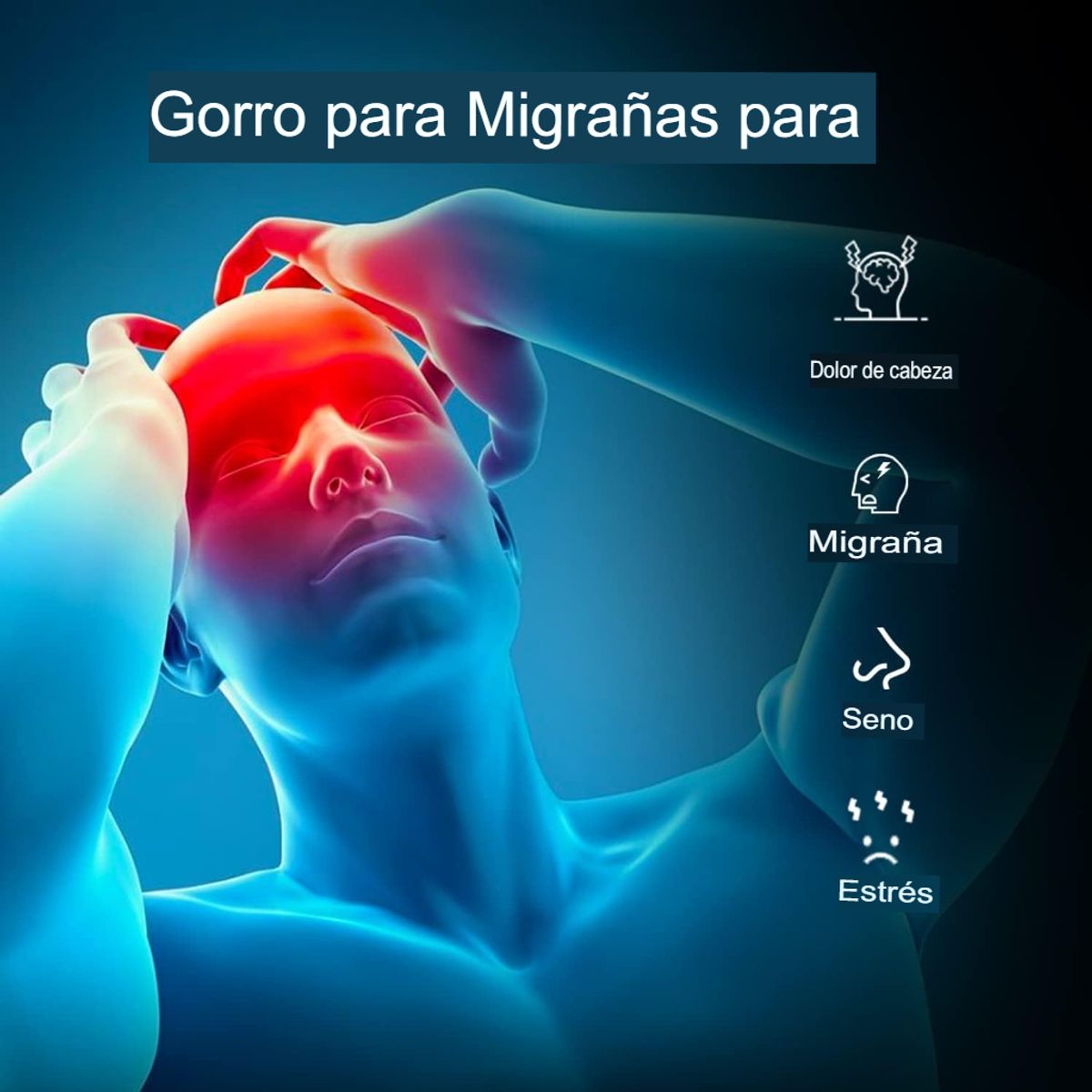 GENERICO - GORRO TERAPÉUTICO ALIVIA ESTRÉS MIGRAÑA REUTIZABLE COLOR GRIS