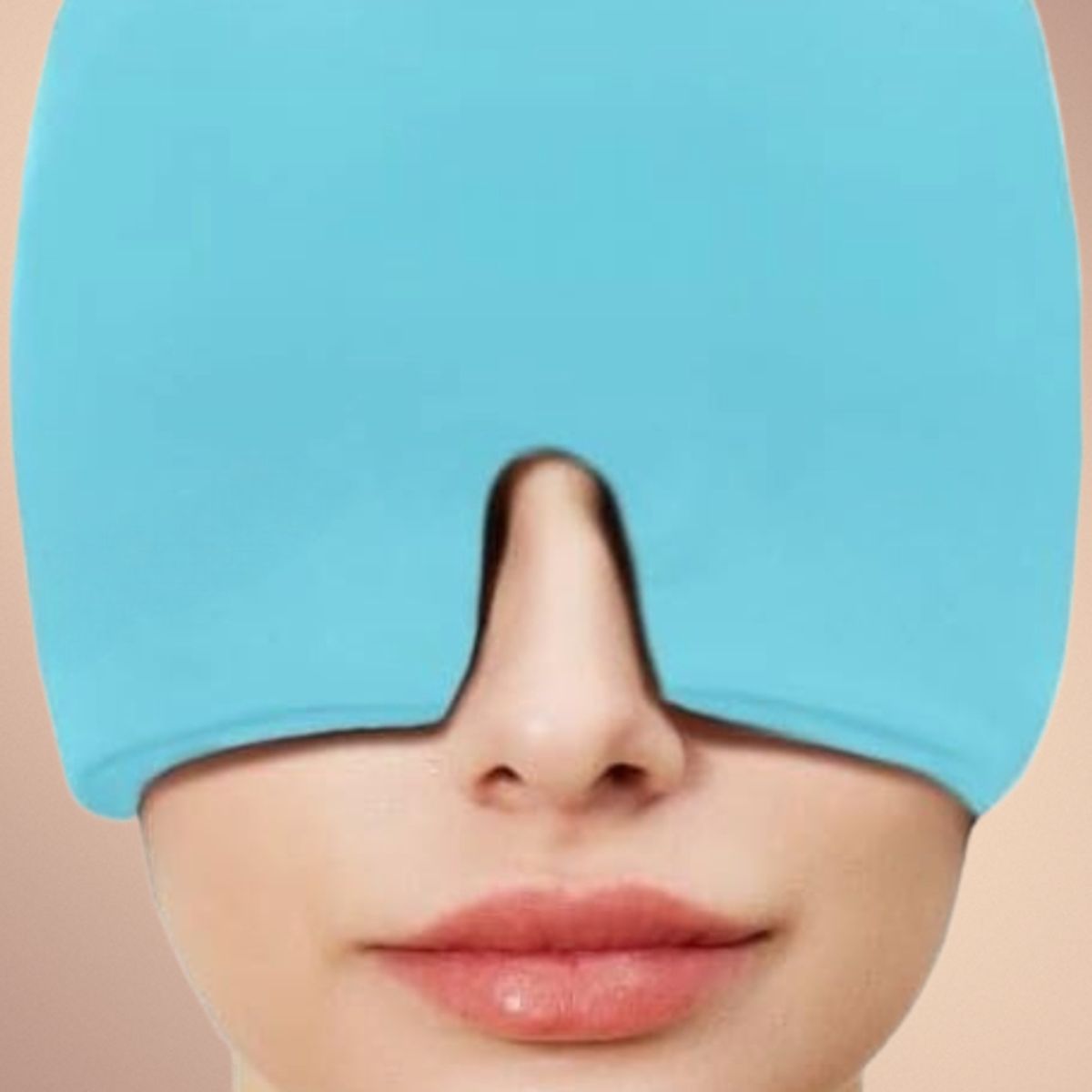 GENERICO - GORRO TERAPÉUTICO ALIVIA ESTRÉS MIGRAÑA REUTIZABLE COLOR CELESTE