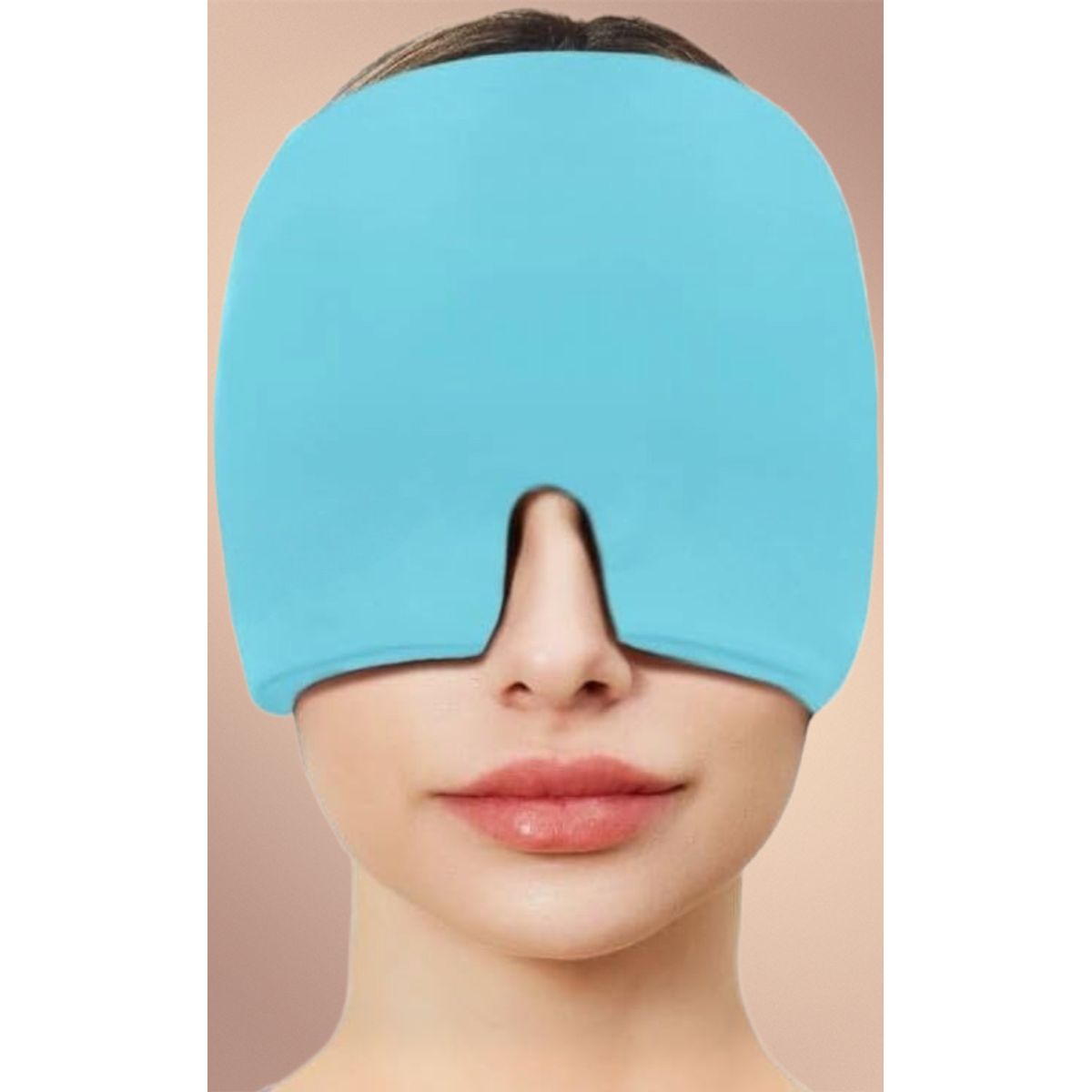 GENERICO - GORRO TERAPÉUTICO ALIVIA ESTRÉS MIGRAÑA REUTIZABLE COLOR CELESTE