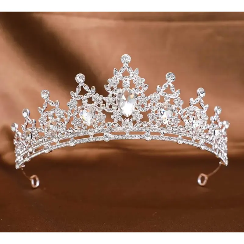 GENERICO - Tiara Corona de Cumpleaños Plateado