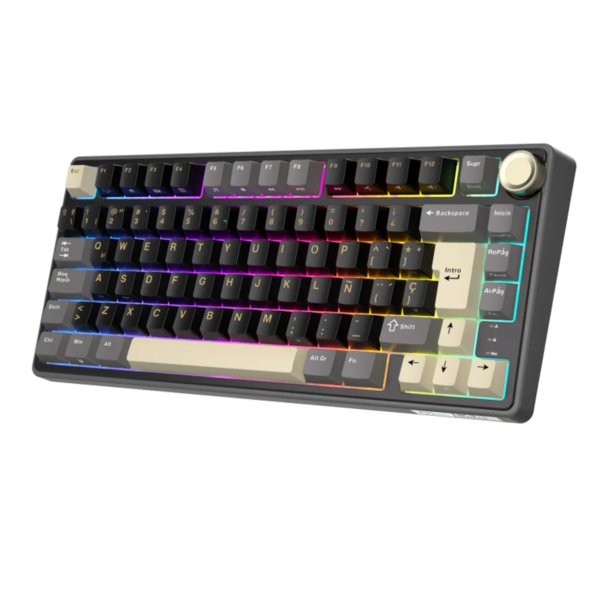 ROYAL KLUDGE - Teclado Mecánico Español Royal Kludge R75 Phantom RGB 75%TKL