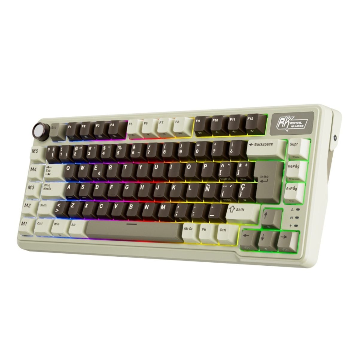 ROYAL KLUDGE - Teclado Mecánico Inalámbrico Español Royal Kludge RKL75 Gris Moca