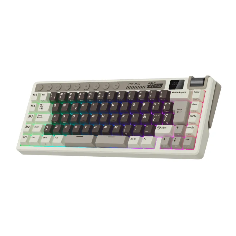 ROYAL KLUDGE - Teclado Mecánico Inalámbrico Español Royal Kludge M70 Verde Palma