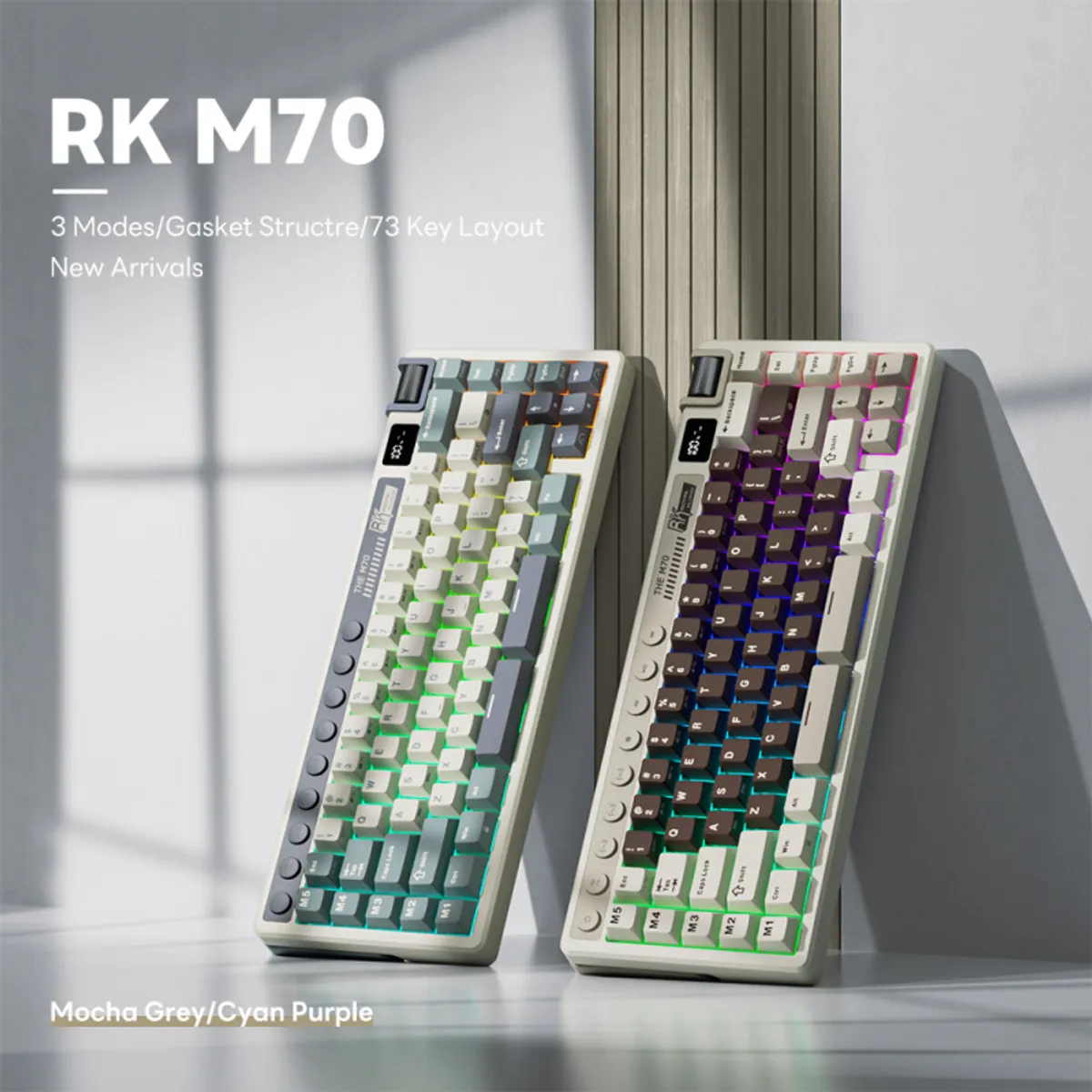 ROYAL KLUDGE - Teclado Mecánico Inalámbrico Español Royal Kludge M70 Verde Palma
