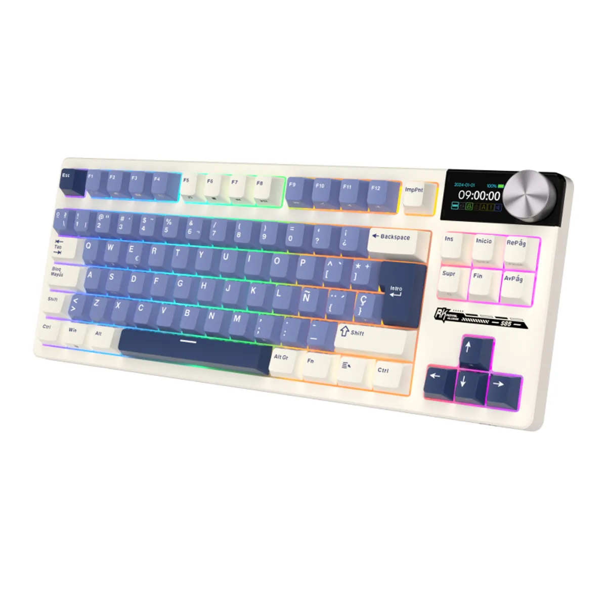 ROYAL KLUDGE - Teclado Mecánico Inalámbrico Español Royal Kludge S85 Azul
