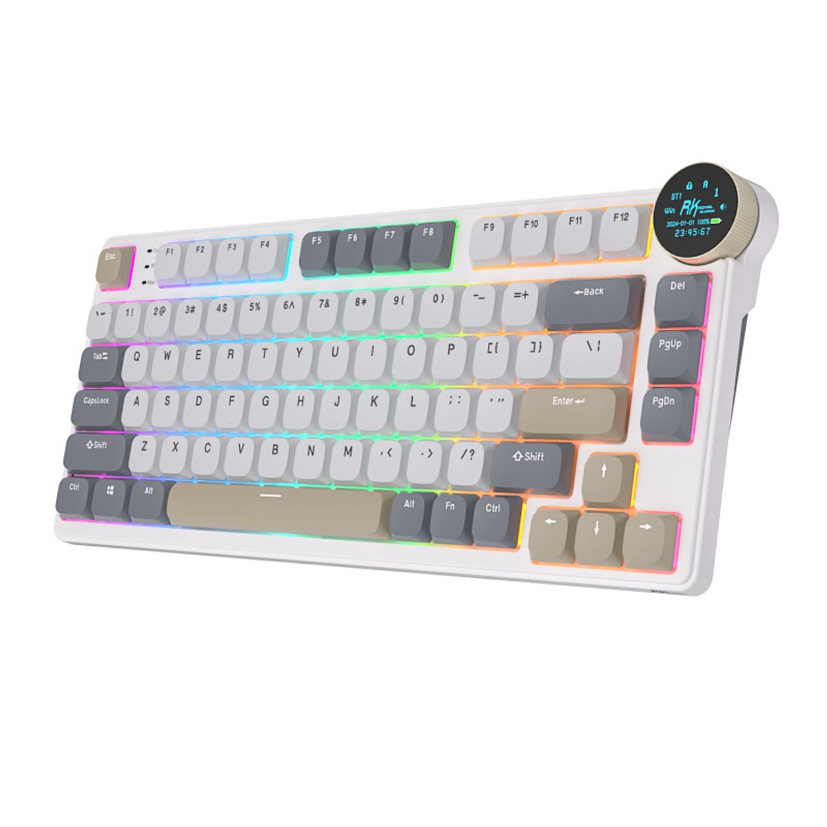ROYAL KLUDGE - Teclado Mecánico Inalámbrico Español Royal Kludge N80 Amanecer perlado