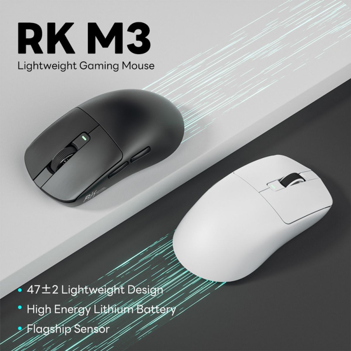 ROYAL KLUDGE - Mouse Gamer Inalambrico Rk Royal Kludge M3 PAW 3950 30k Dpi-Negro