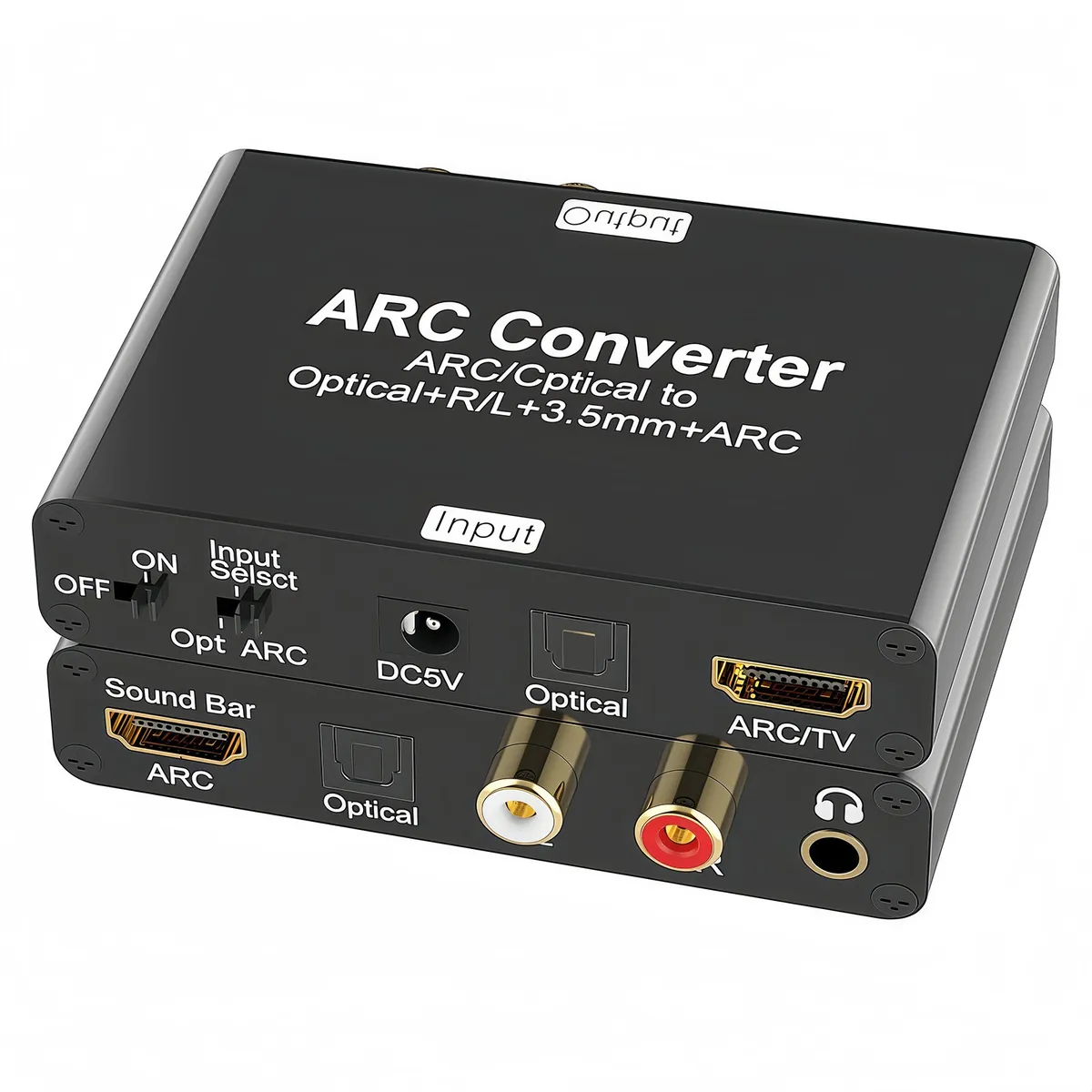 RENVMEXY - Convertidor HDMI ARC a Óptico y RCA 7.1 Canales - AY133 Negro