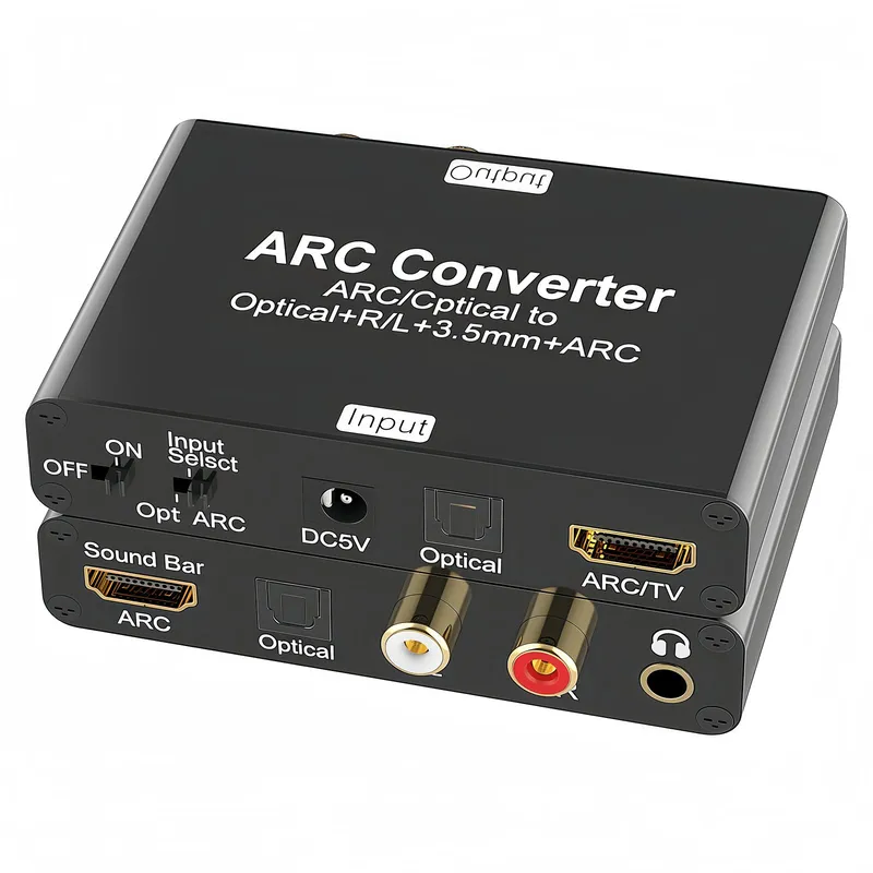RENVMEXY - Convertidor HDMI ARC a Óptico y RCA 7.1 Canales - AY133 Negro