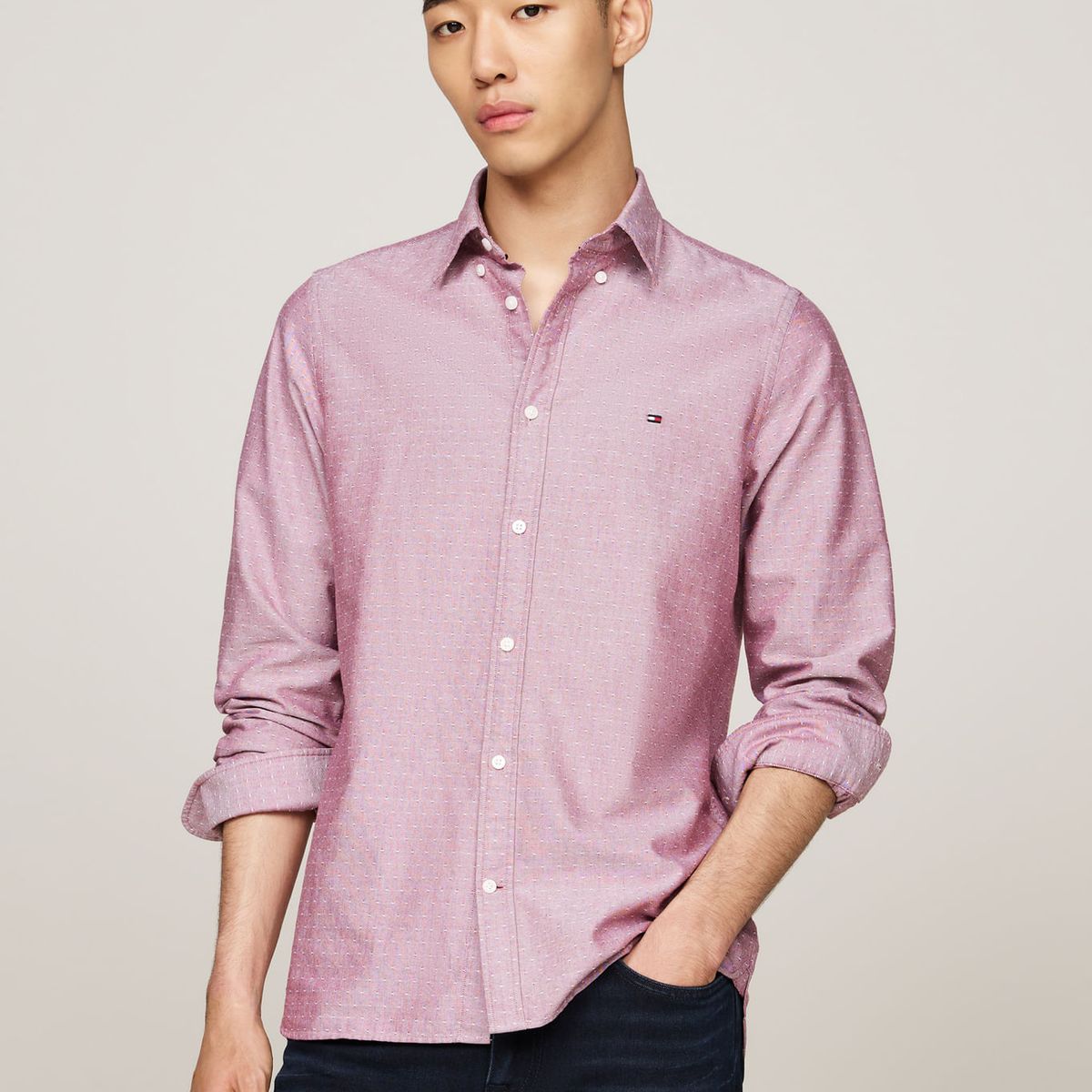 TOMMY HILFIGER - CAMISA OXFORD DOBBY SF SHIRT TH