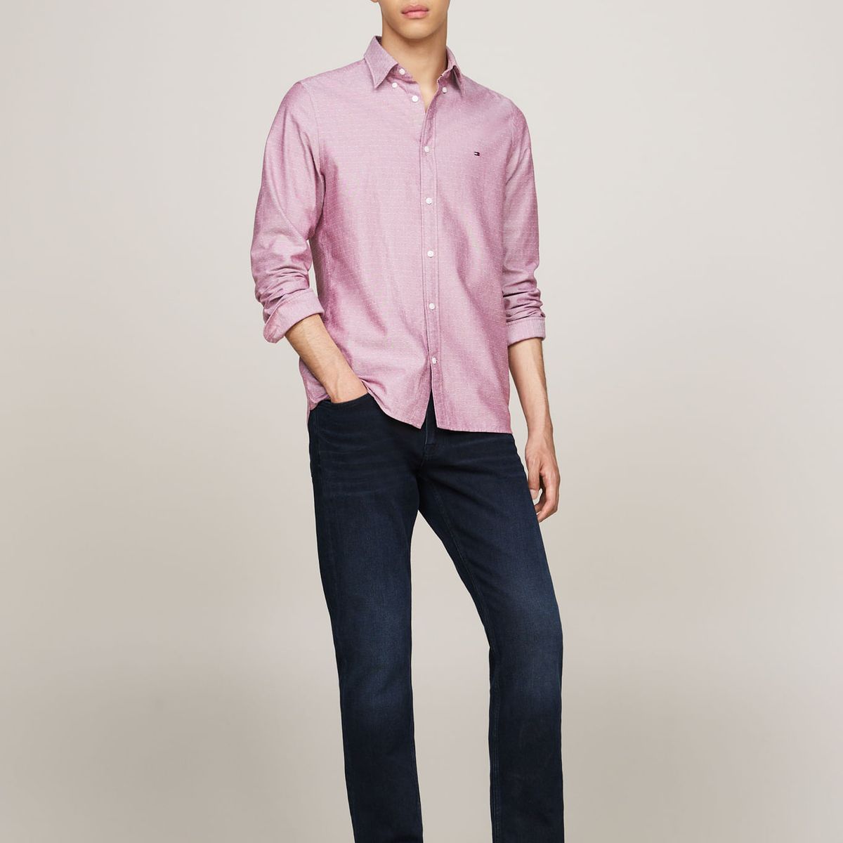 TOMMY HILFIGER - CAMISA OXFORD DOBBY SF SHIRT TH