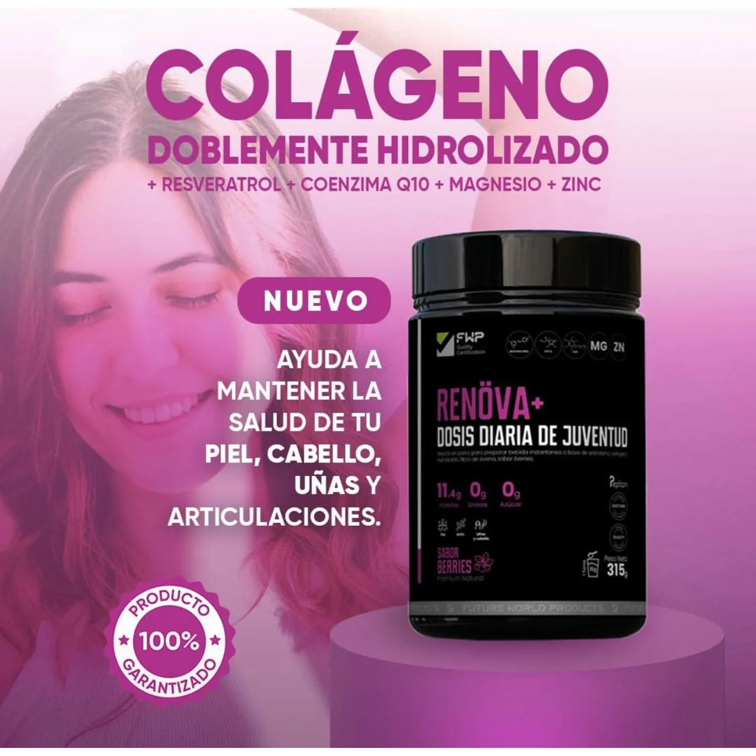 COLAGENO RENOVA + CON BIOPÉPTIDOS ACTIVOS 315gr GENERICO | falabella.com