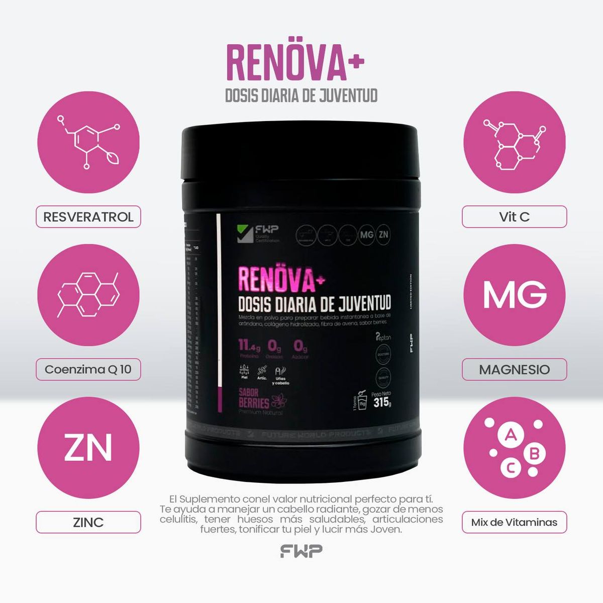 GENERICO - COLAGENO RENOVA ORIGINAL +  CON BIOP&Eacute;PTIDOS ACTIVOS 315gr