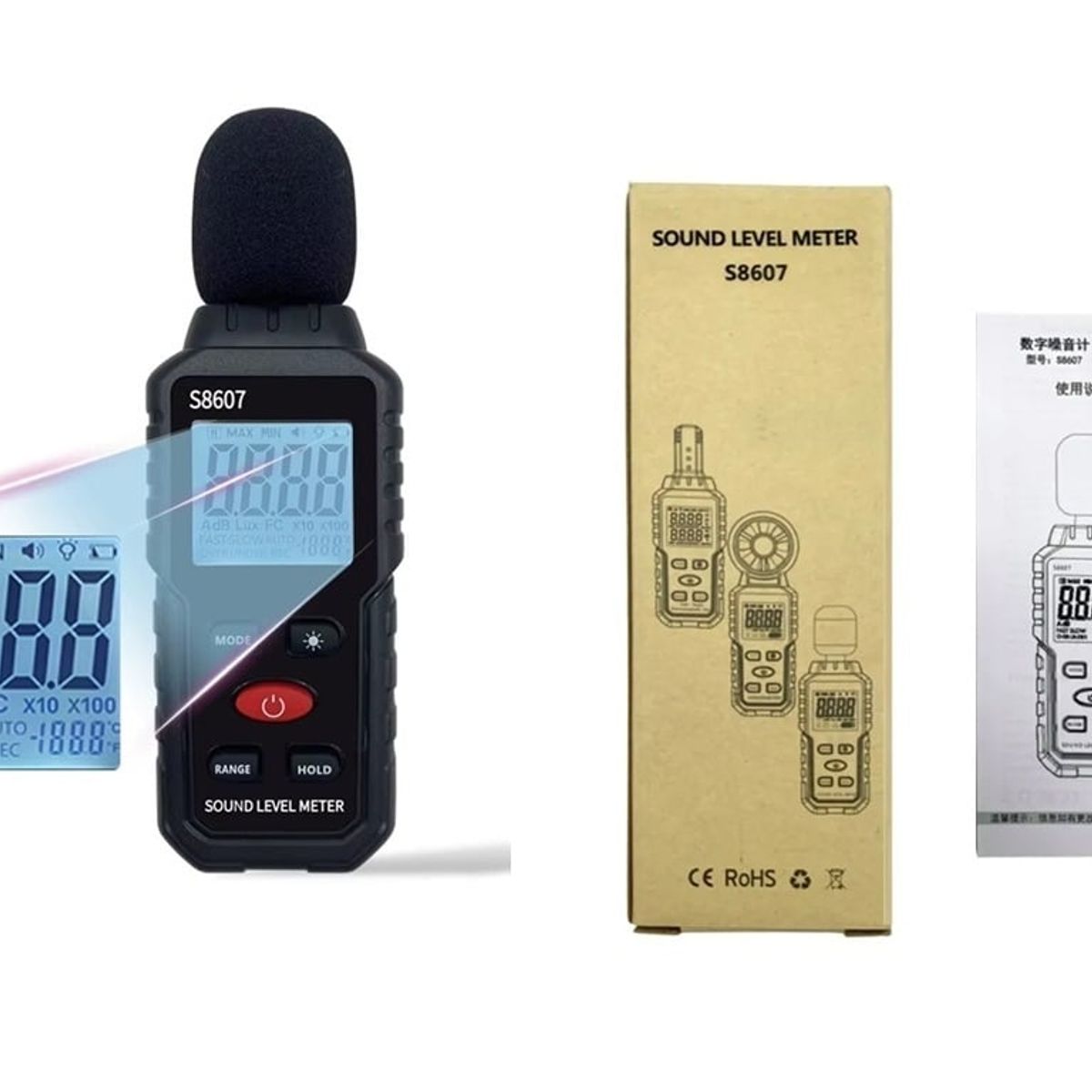 GENERICO - Medidor de Sonido Digital Sonómetro Prueba de Ruido Decibelímetro