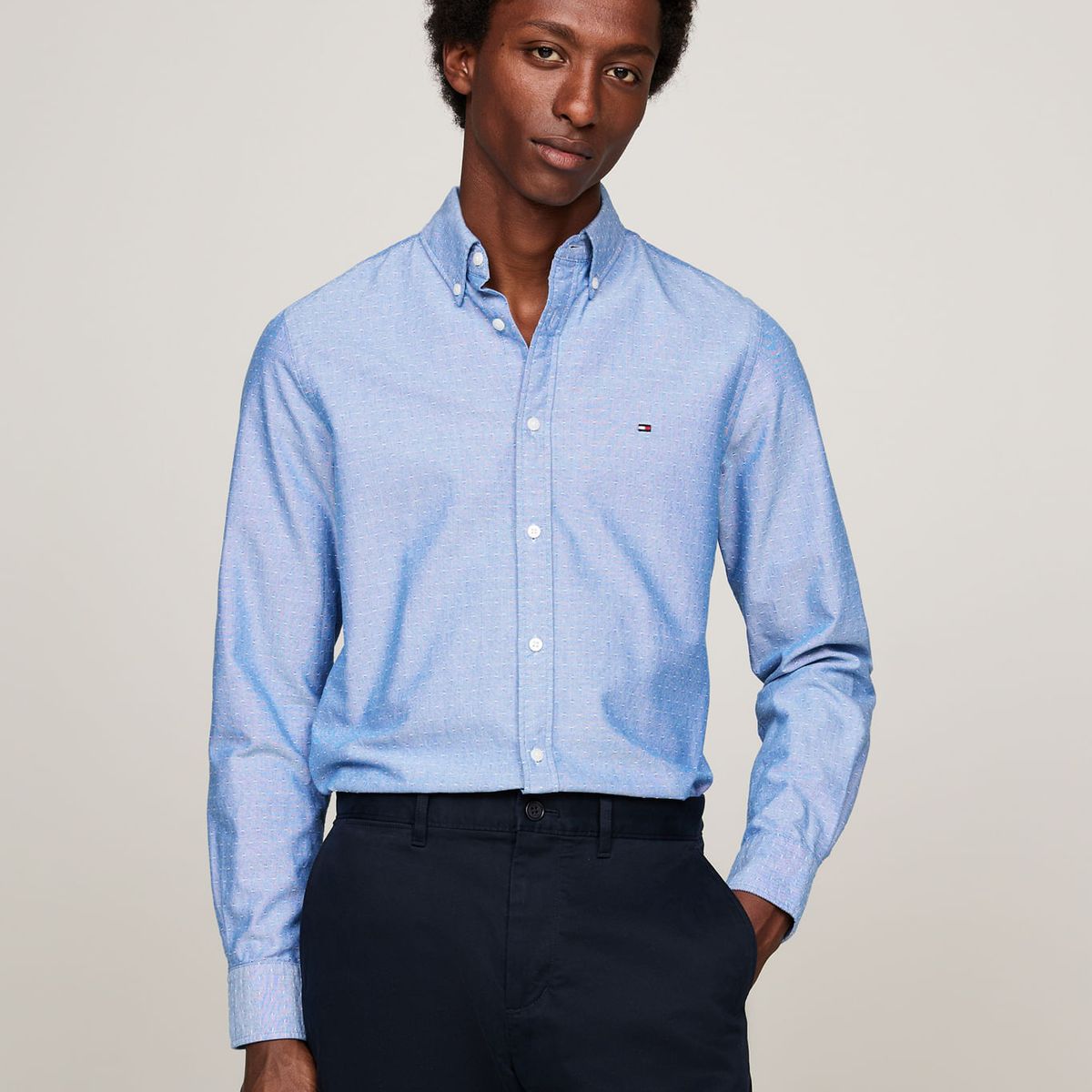 TOMMY HILFIGER - CAMISA OXFORD DOBBY SF SHIRT TH