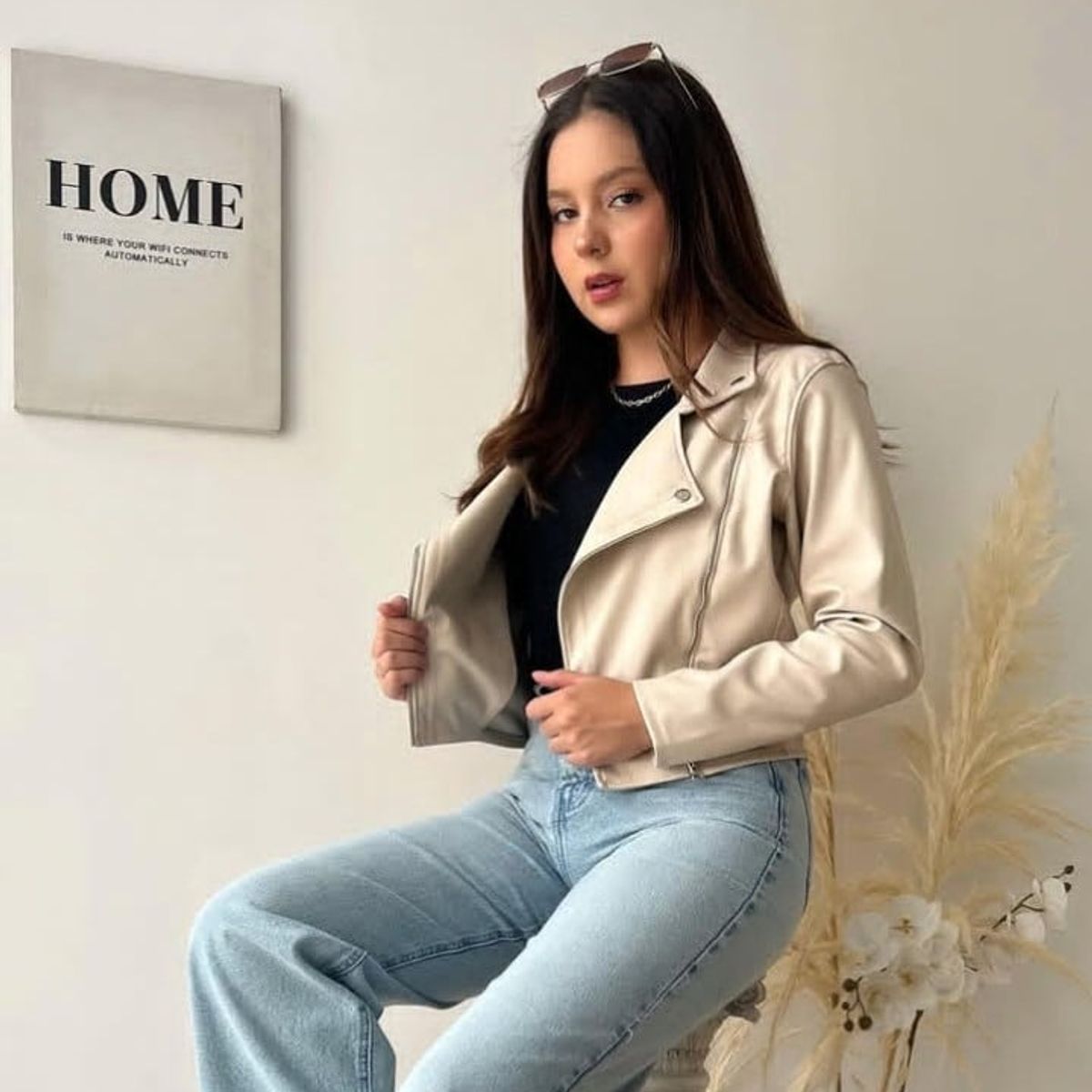 GENERICO - CASACA LEATHER JACKET PARA DAMA