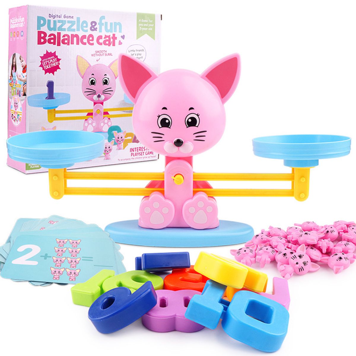 ELMEJORPRECIO - Juego Didáctico para Niños Modelo Balanza Gato Rosado