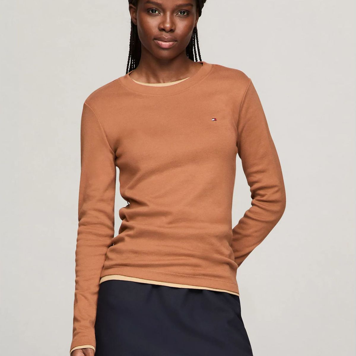 TOMMY HILFIGER - CAMISETA W SLIM NEW C- NK LS FAVE TEE