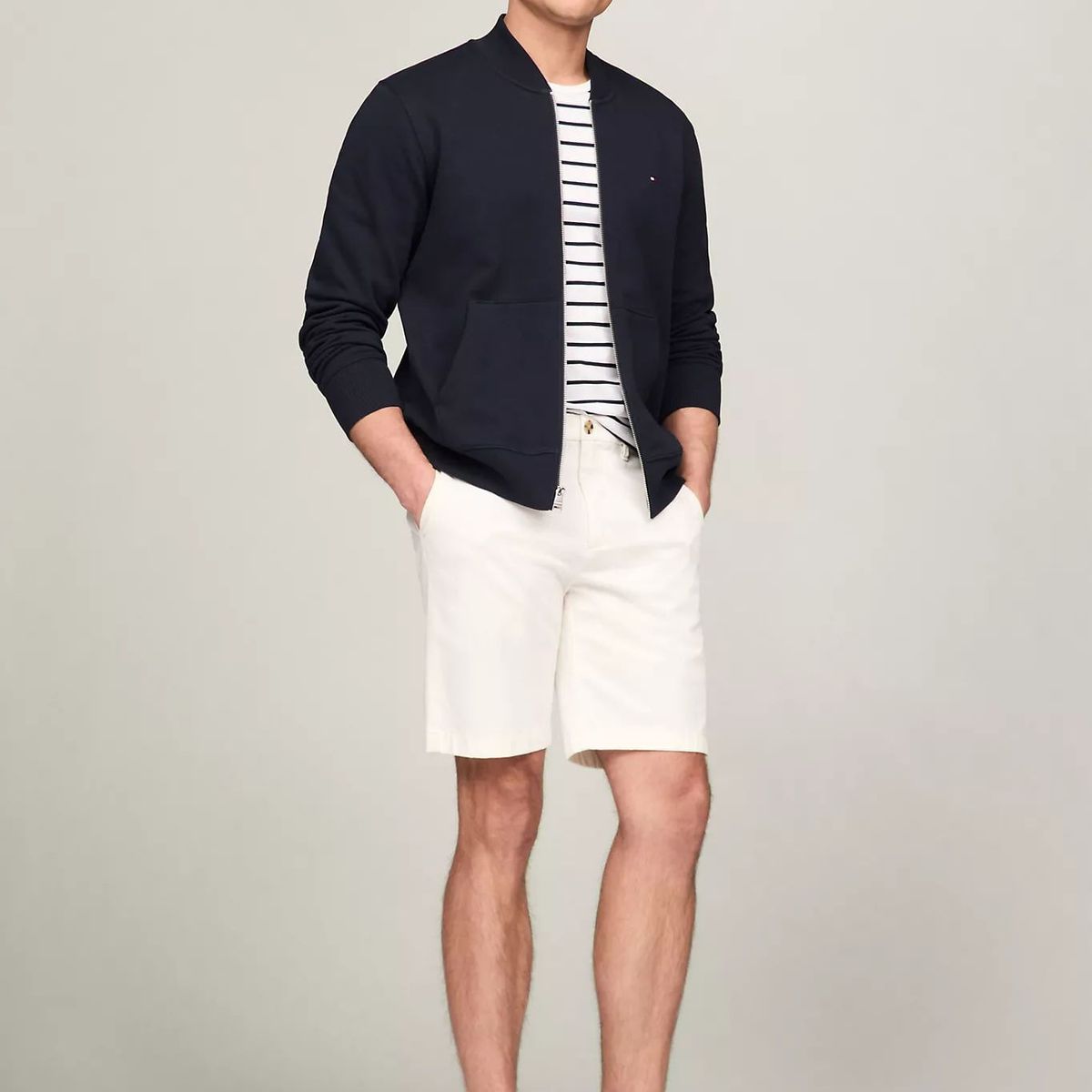 TOMMY HILFIGER - SWEATSHIRT M 1985 BASEBALL COLLAR ZIP THR